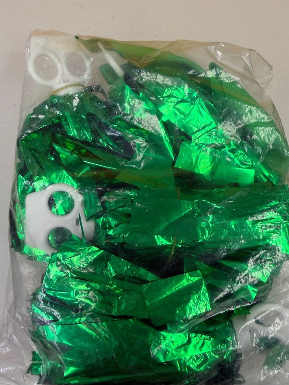 Green Metallic Foil Party Fringe Pom Pom and hair bow set - Unbranded spirit